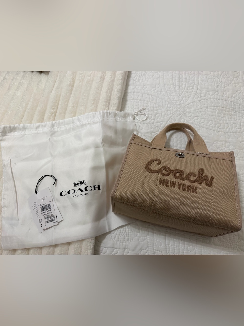 Coach Beige Canvas Logo Tote
